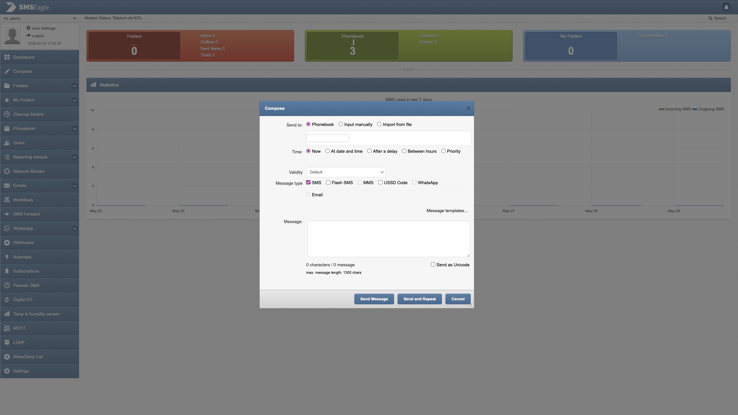 SMSEagle Webinterface